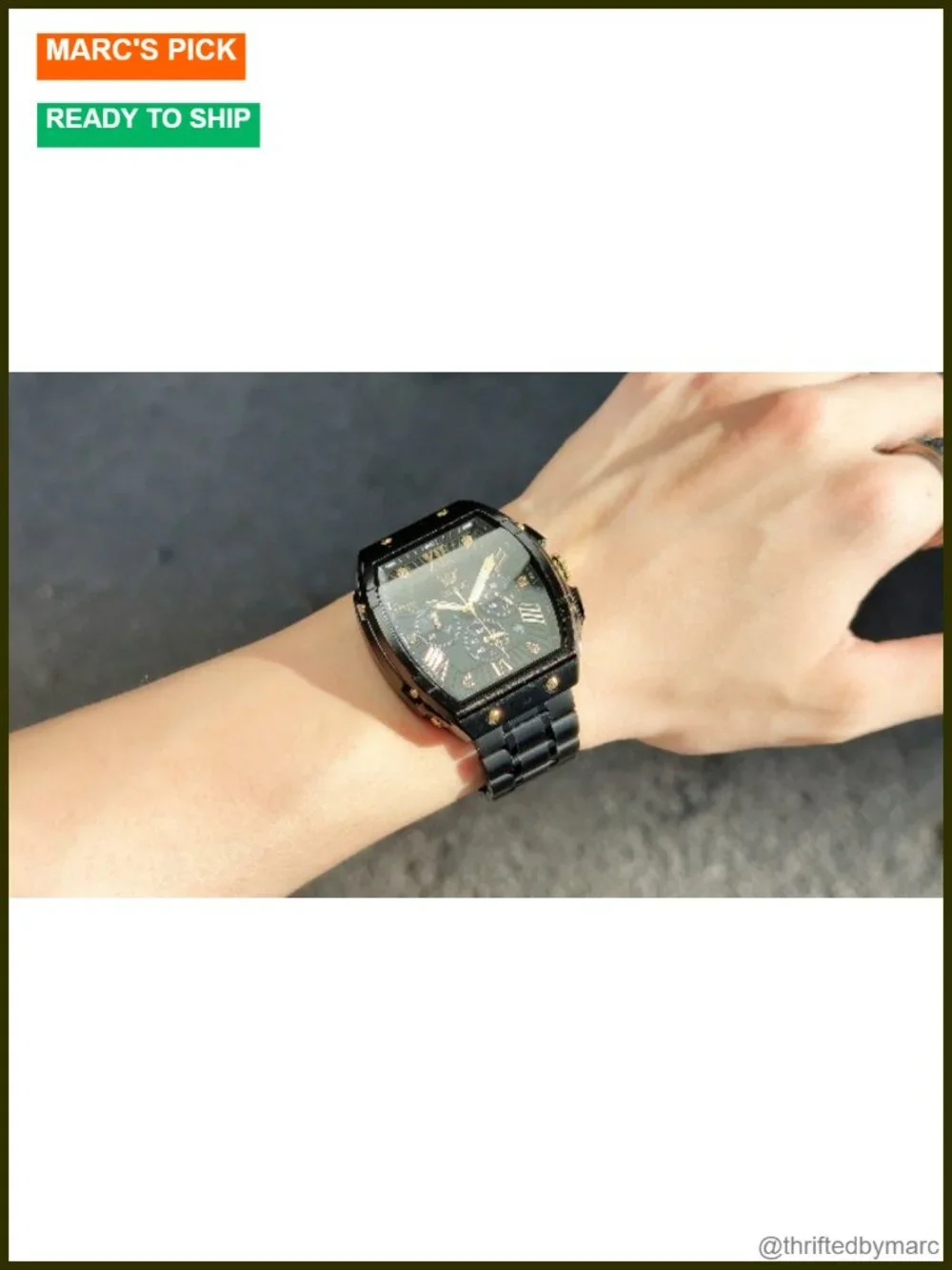Mens Analog Quartz Chronograph Square Dress Watch Stainless Steel Leather Band
